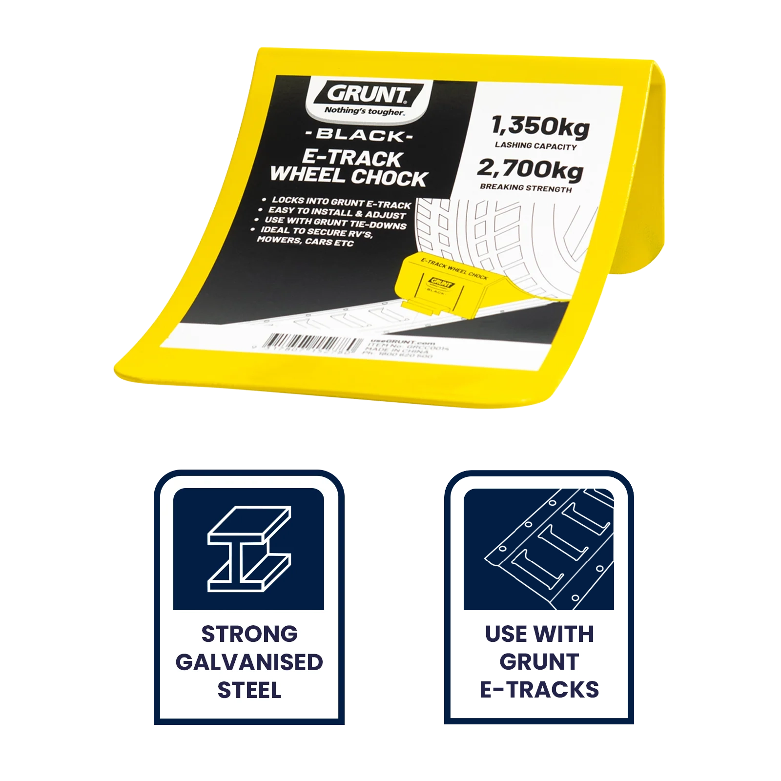 Grunt 167mm Wheel Chock E-Track Fitting