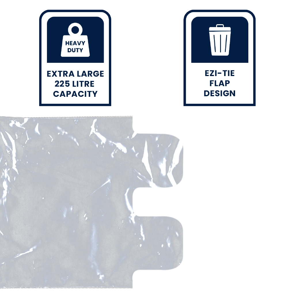 Grunt Extra Large 225L Industrial Strength Clear Bin & Drum Liners - 24 Pack
