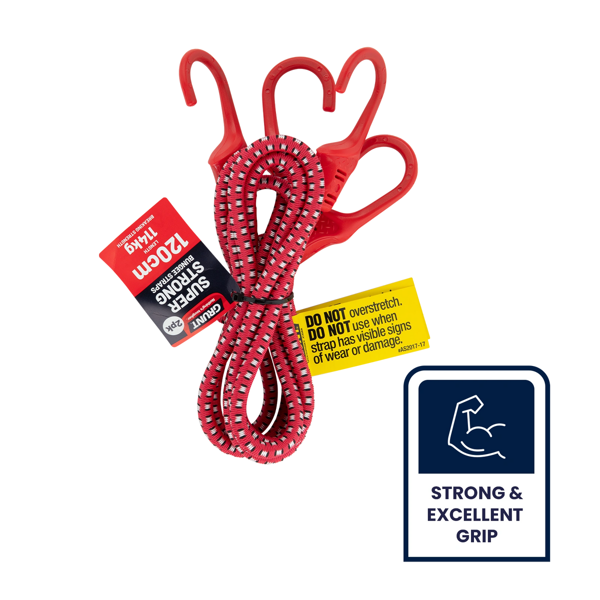Grunt 120cm Red Tie Down Octopus Straps - 2 Pack