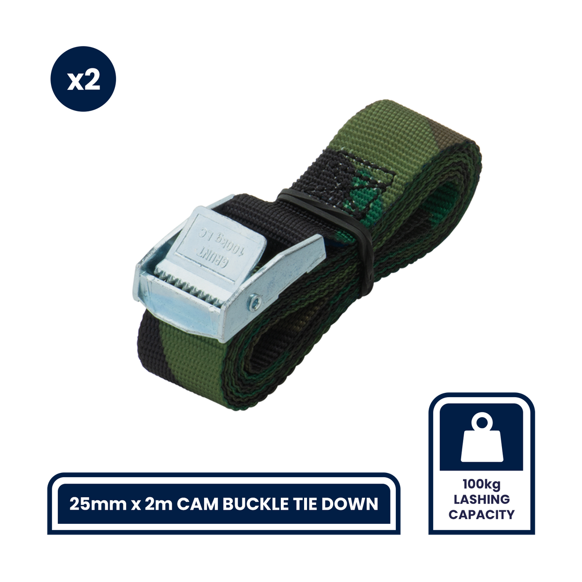 Grunt Camo Ratchet Straps, Cambuckle, & Tarp - 5 Piece Kit