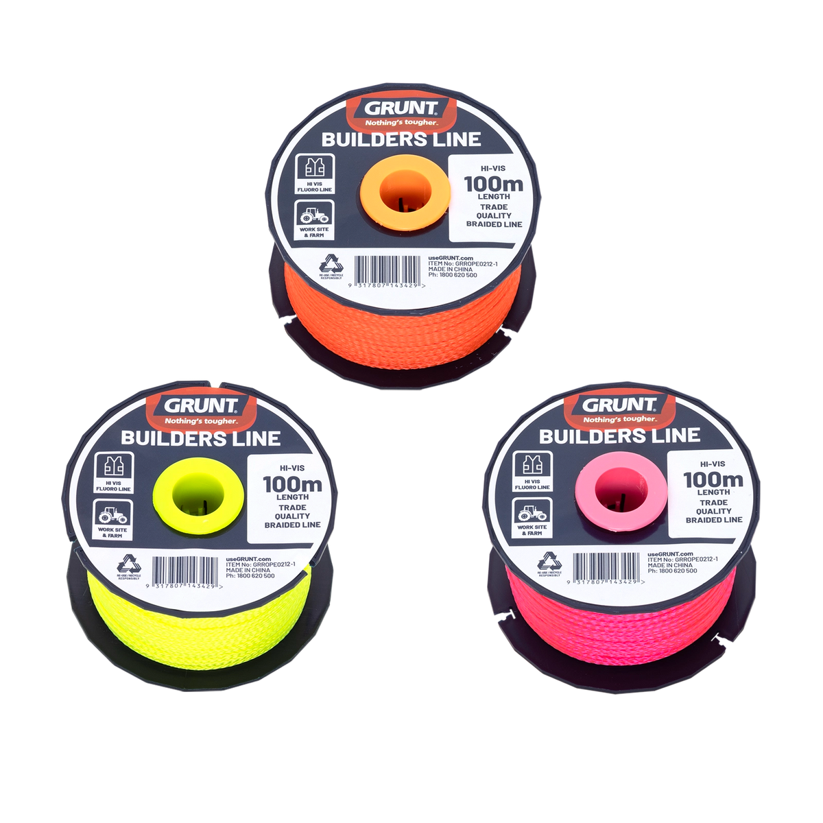 Grunt 100m Fluorescent Builders Line