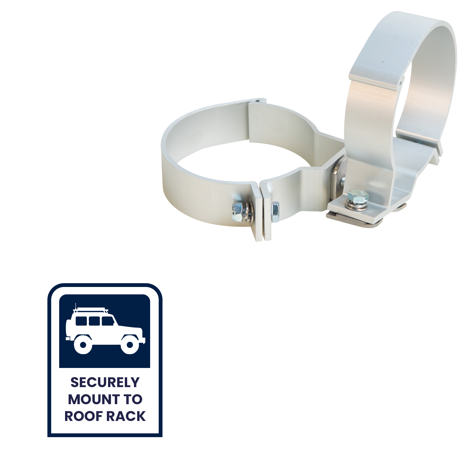 GRUNT 100mm Black Universal T Slot Conduit Carrier 2-Pack – T-slot compatible conduit and pipe holders for ute trays. Secures PVC conduit, pipes, and tubing during transport. Available at Bunnings AU and NZ.