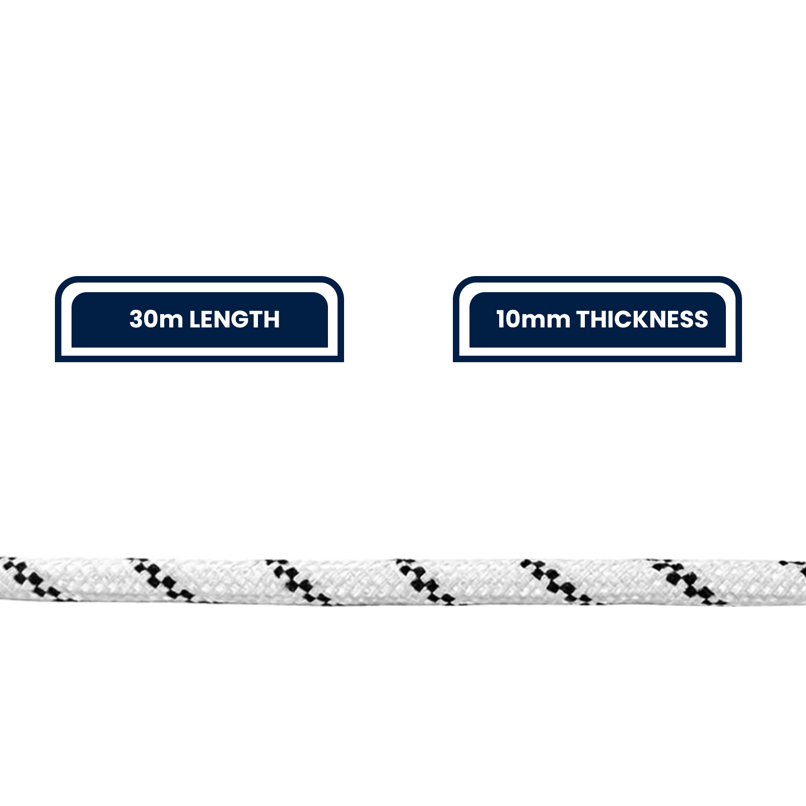 GRUNT 10mm x 30m White High Strength Rope – extra-thick, high-tensile UV-stabilised rope for towing, fencing, and load restraint. Built to perform in tough outdoor conditions. Available at Bunnings AU and NZ.