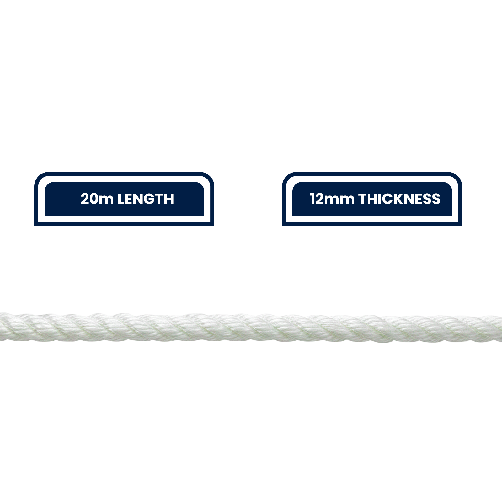 GRUNT 12mm x 20m White Super Silver Rope – premium thick UV-stable polypropylene rope for heavy-load securing, towing, and demanding outdoor applications. Maximum strength for professionals. Available at Bunnings AU and NZ.