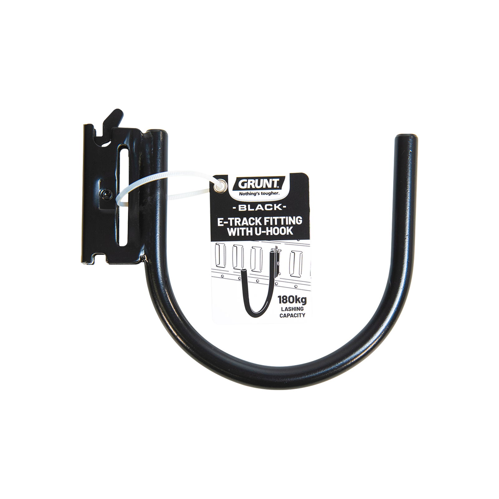Grunt 140mm x 167mm Black E-Track Fitting U Hook