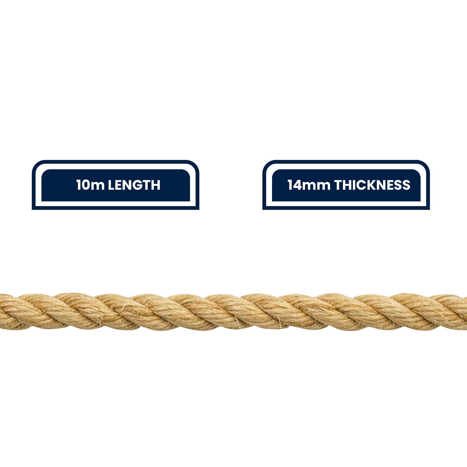 GRUNT 14mm x 10m Natural Sisal Twisted Rope – extra-thick natural sisal rope for large cat trees, nautical decor, heavy-duty craft, and rustic garden projects. 100% natural biodegradable fibre. Available at Bunnings AU and NZ.