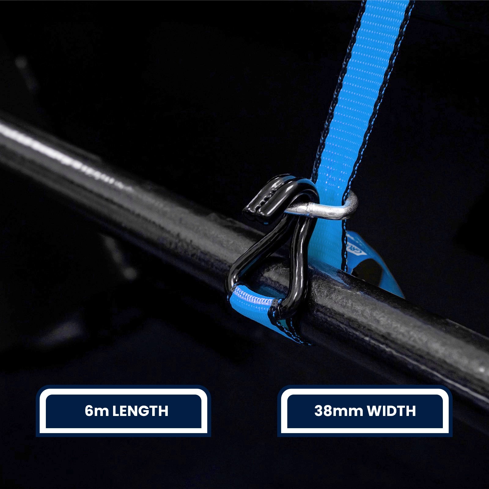 Grunt 38mm x 6m 1,000kg Blue Ratchet Tie Down - 2 Pack