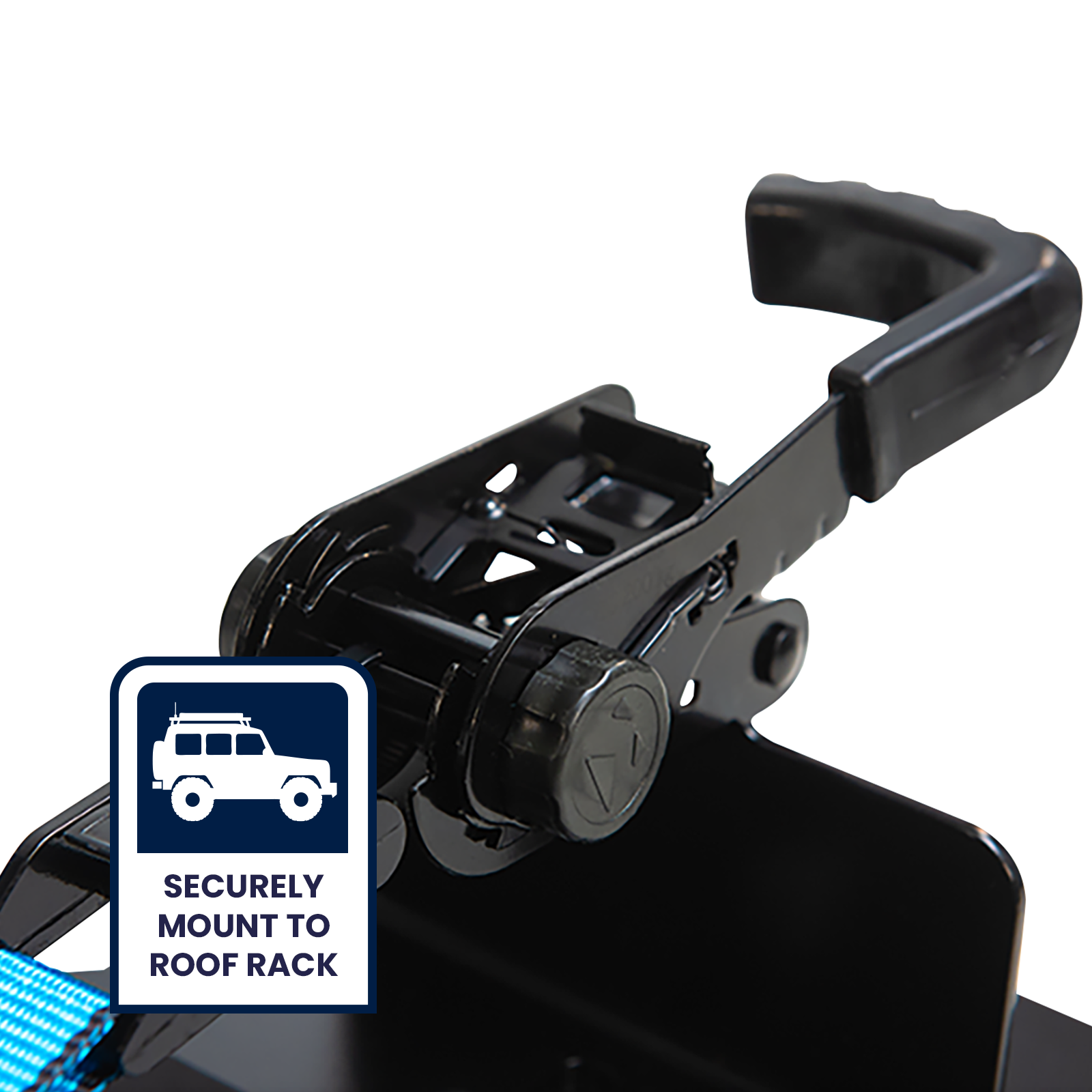 GRUNT 405mm Blue Universal T Slot Gas Bottle Holder – T-track compatible holder for safely securing BBQ gas bottles and cylinders on ute trays and work vehicles during transport. Available at Bunnings AU and NZ.