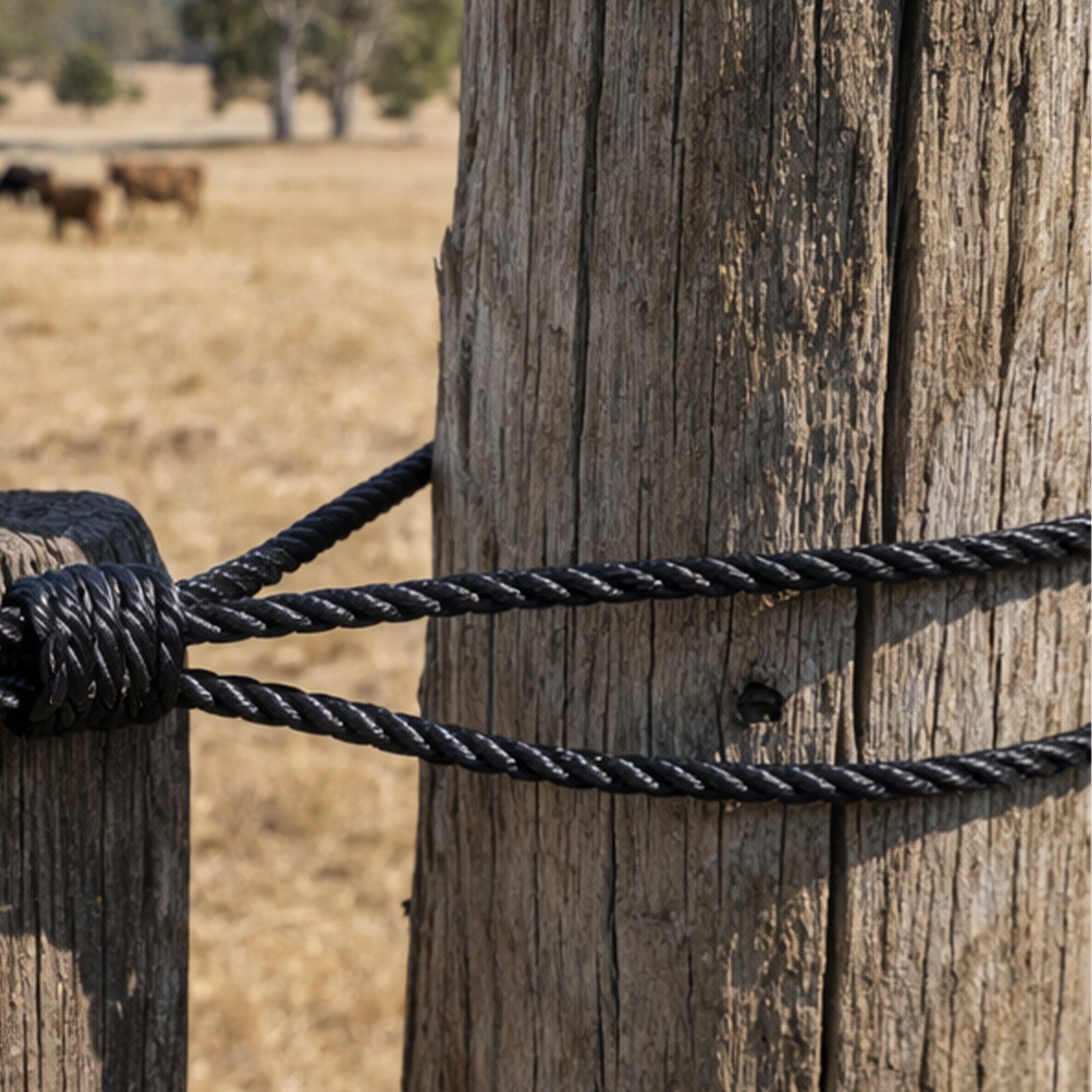 GRUNT 4mm x 20m Black Multi Purpose Rope – versatile black polypropylene rope for general tying, garden, camping, and outdoor securing tasks. UV-resistant and long-lasting. Available at Bunnings AU and NZ.