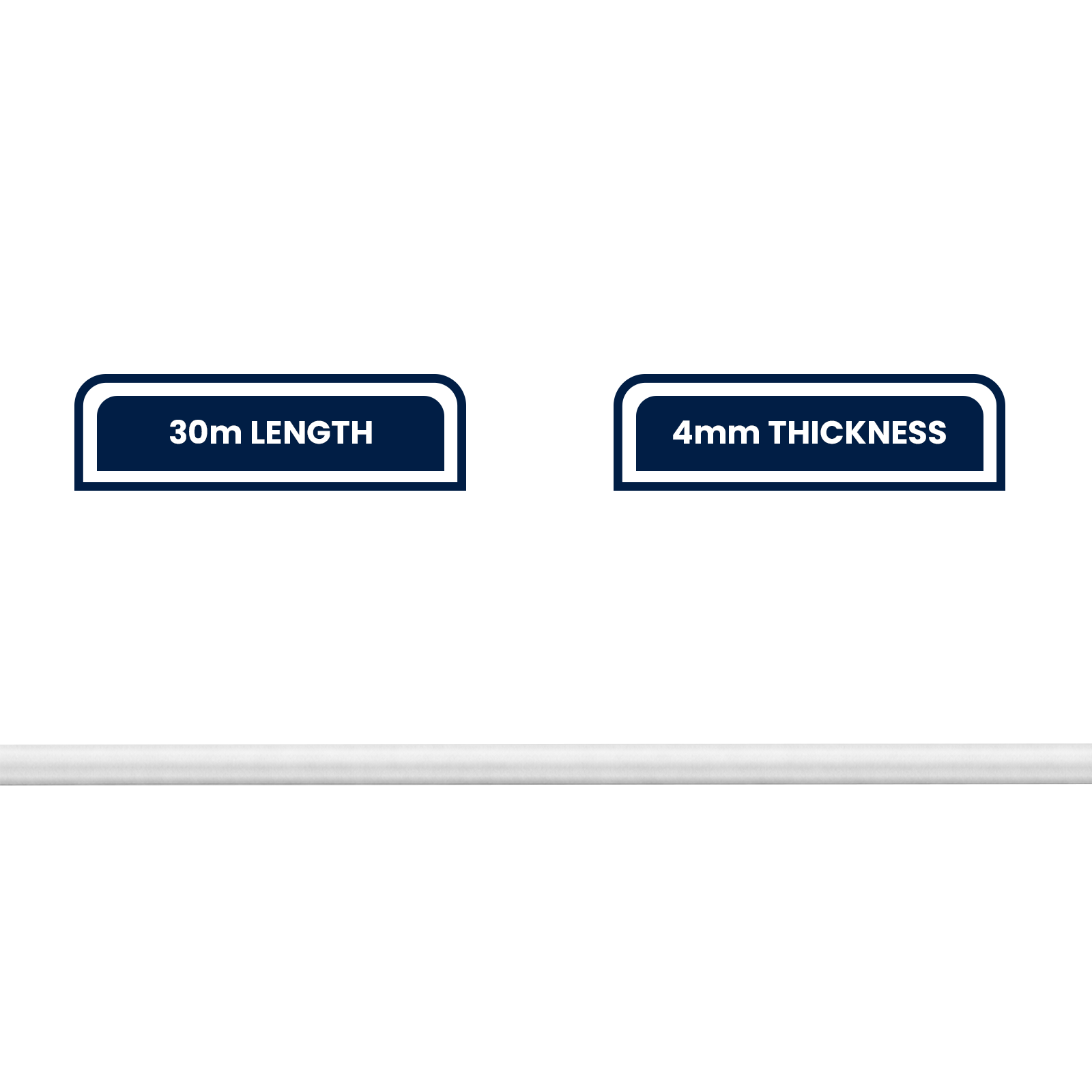Grunt white poly core clothesline wire 4mm x 30m roll with durable PVC coating designed for outdoor clotheslines and long-lasting laundry drying use. Available at Bunnings AU and NZ.