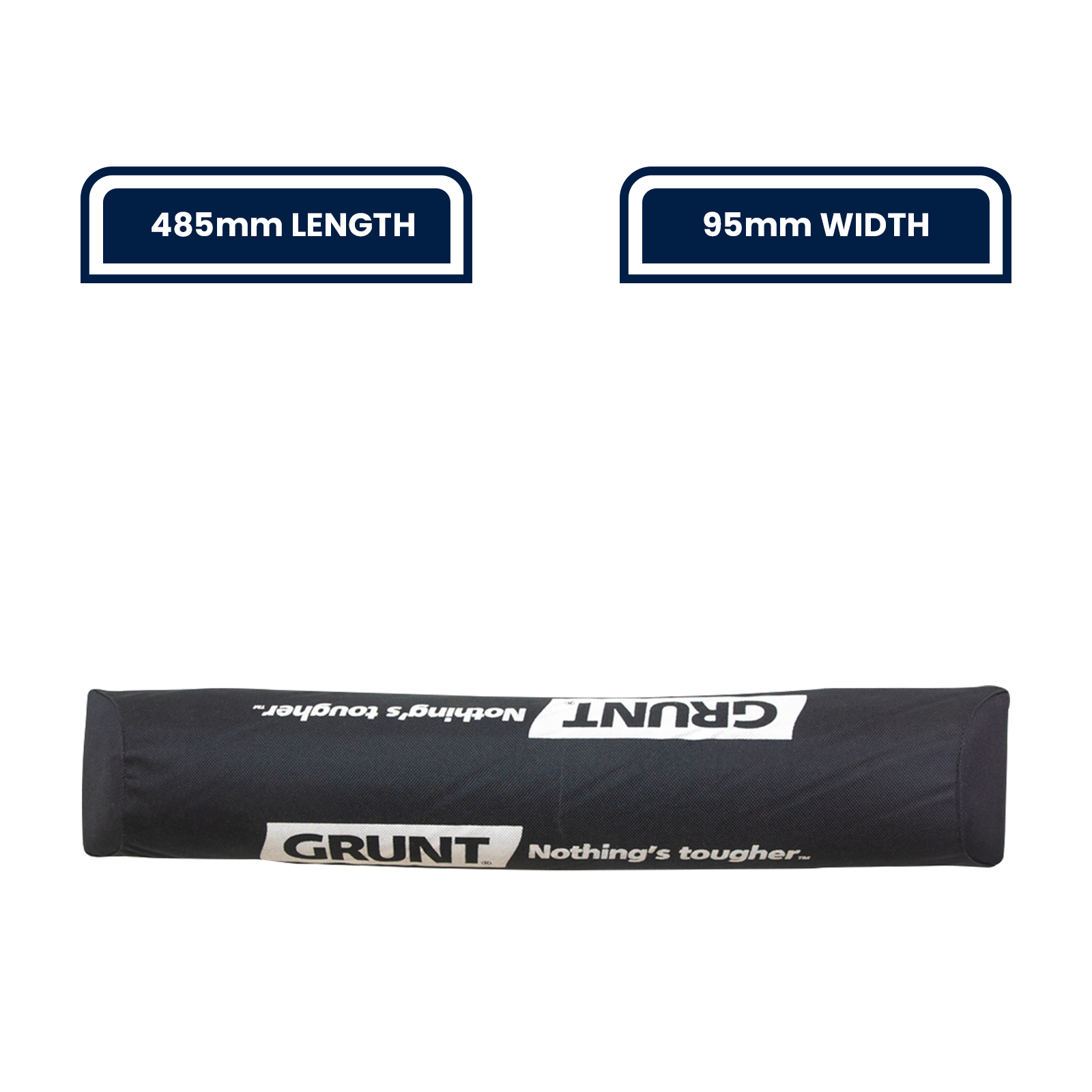 GRUNT 500mm Black Cargo Protector – padded edge protector for tie-down straps over sharp cargo corners. Prevents strap damage and protects cargo surfaces during transport. Available at Bunnings AU and NZ.
