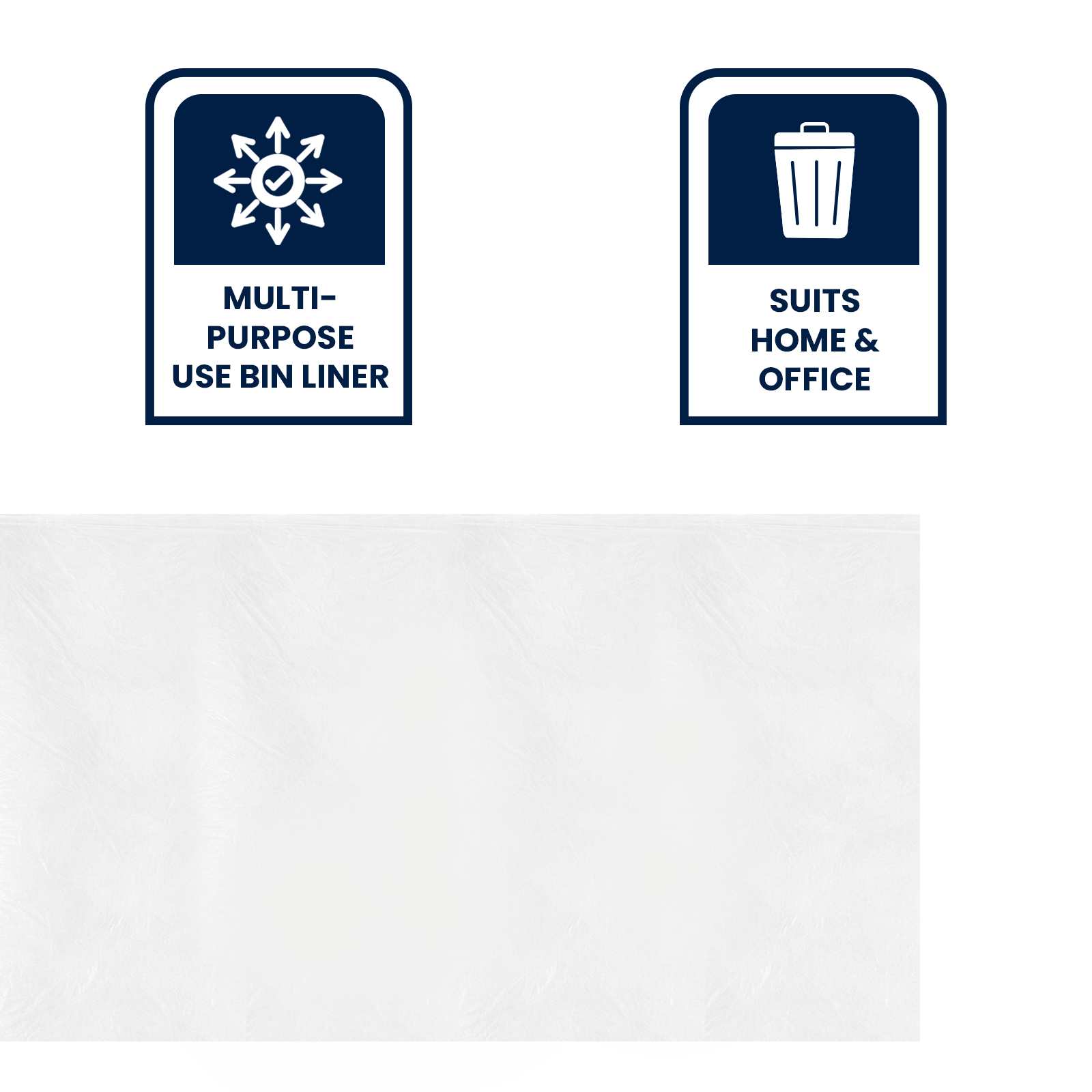 GRUNT 15L White Flat Top Rubbish Bags 100-Pack – bulk-pack small white bin liners for desk bins, bathroom bins, and general-purpose use. Flat-top design for easy knotting and disposal. Available at Bunnings AU and NZ.