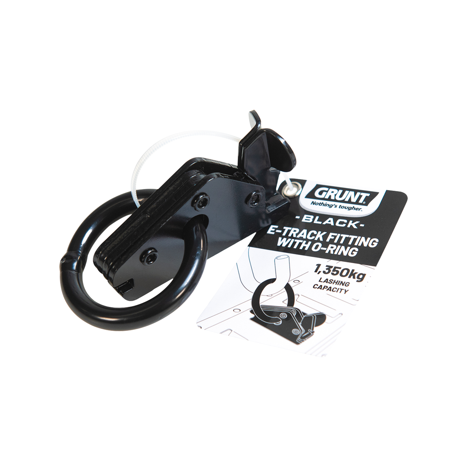 Grunt 50mm Black O-Ring E-Track Fitting