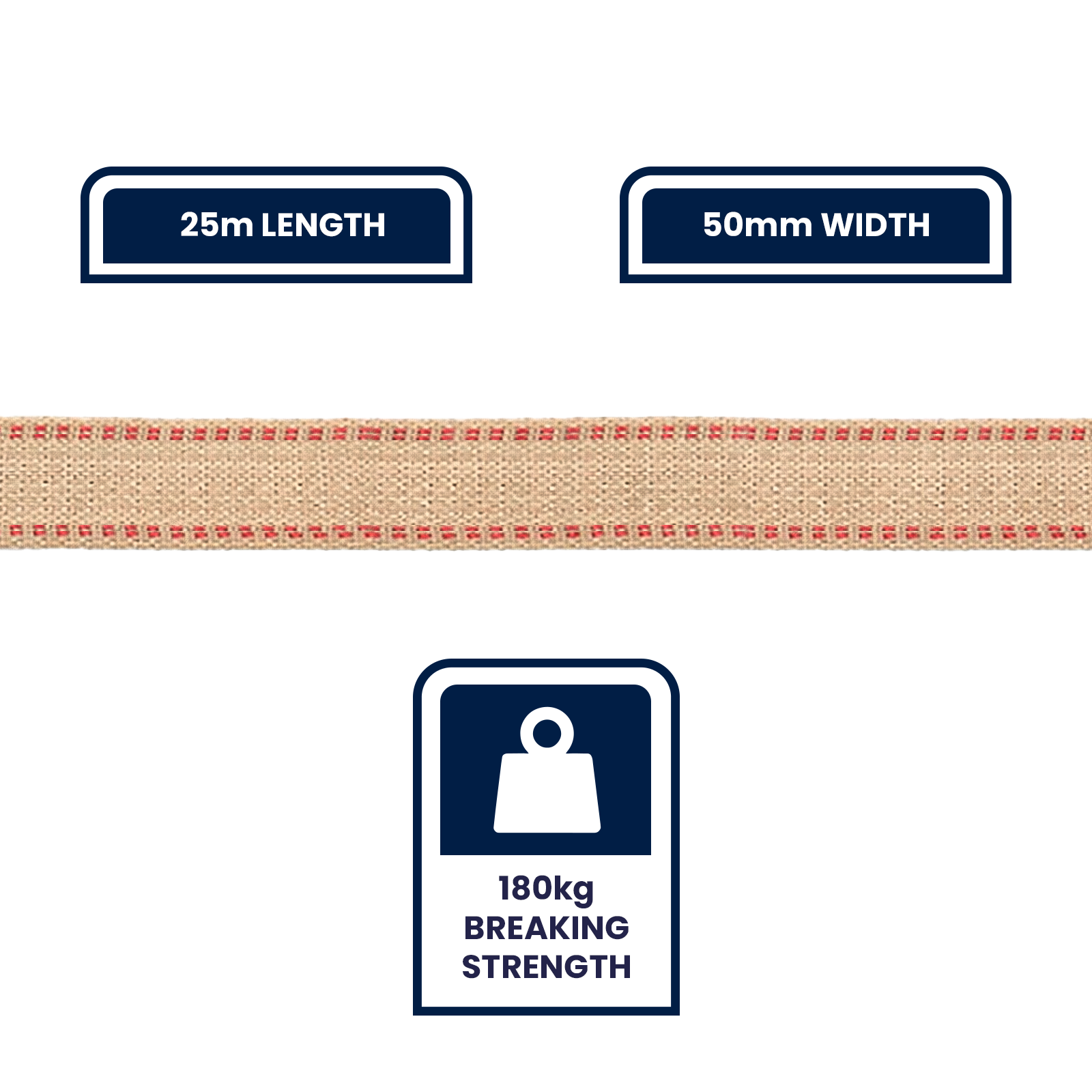 GRUNT 50mm x 25m Jute Webbing – wide natural jute webbing for heavy-duty upholstery, furniture restoration, and large-scale eco-friendly craft and décor projects. Biodegradable and sustainable. Available at Bunnings AU and NZ.