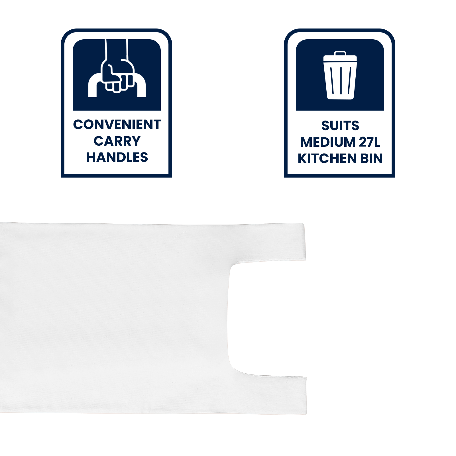 GRUNT 27L White Medium Kitchen Tidy Bags 50-Pack – clean white bin liners for standard 27L kitchen tidy bins. Strong and leak-resistant for everyday household waste disposal. Available at Bunnings AU.