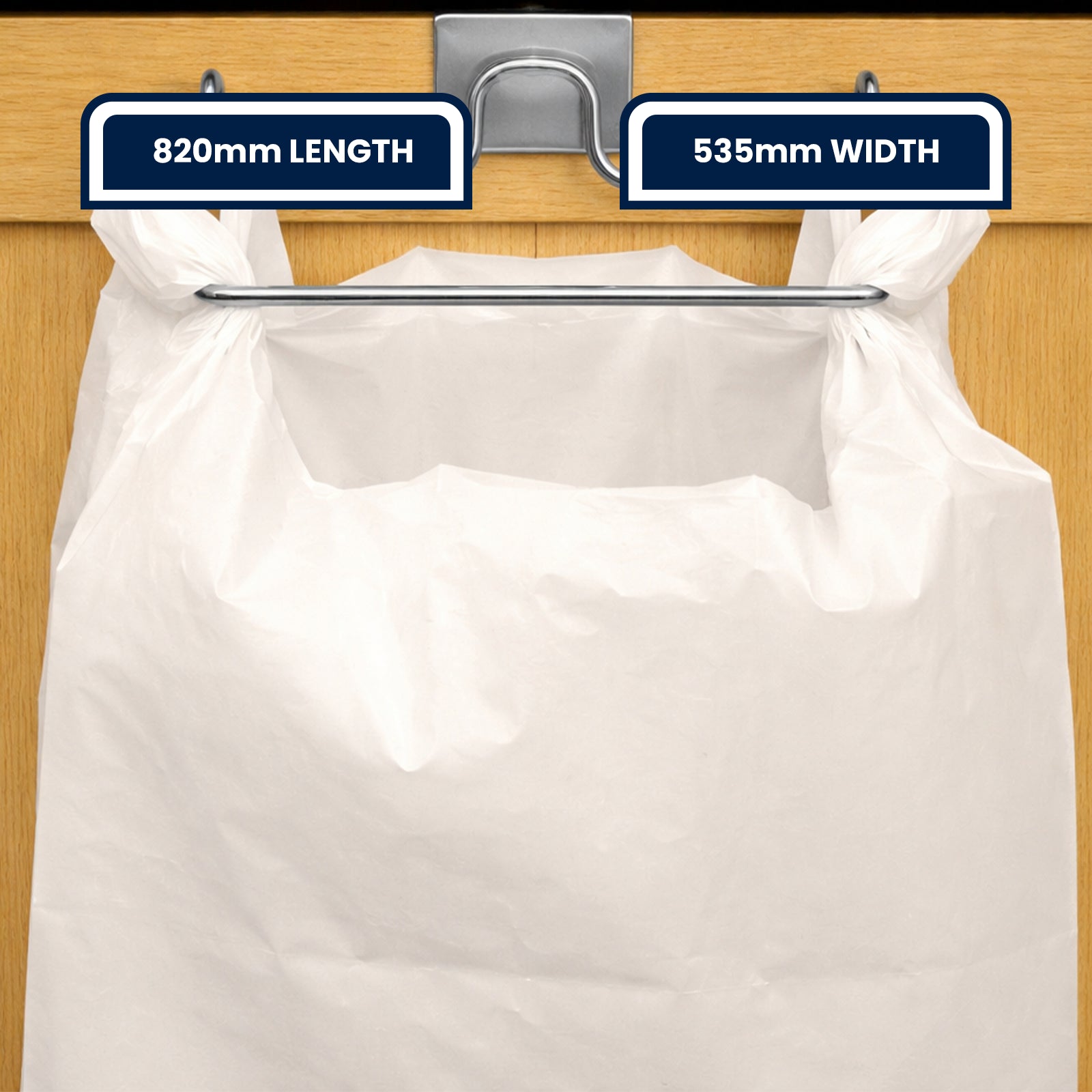 GRUNT 27L White Medium Kitchen Tidy Bags 50-Pack – clean white bin liners for standard 27L kitchen tidy bins. Strong and leak-resistant for everyday household waste disposal. Available at Bunnings AU.