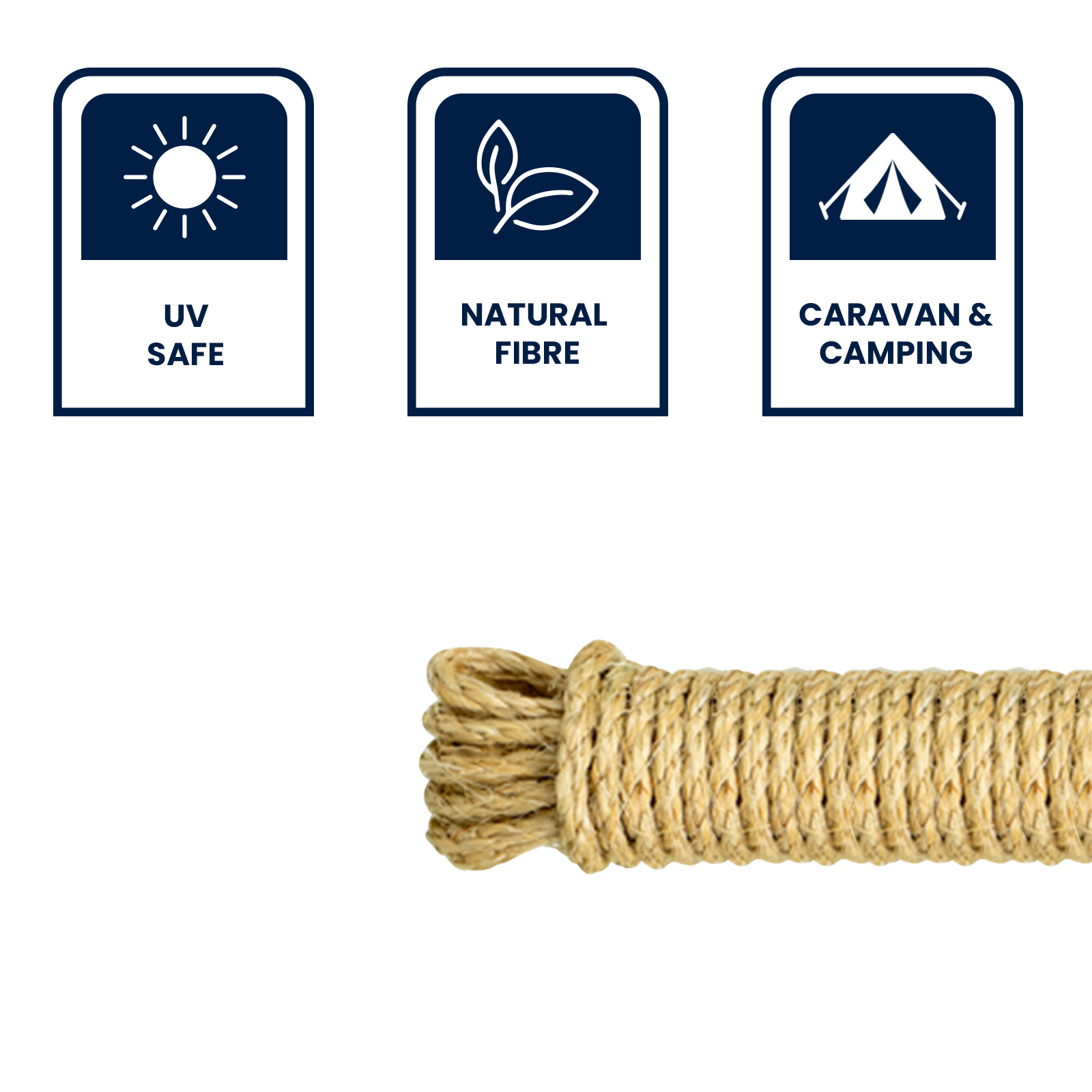 GRUNT 6mm x 10m Natural Sisal Twisted Rope – eco-friendly biodegradable sisal rope for garden, craft, cat scratching posts, and decorative use. Natural and sustainable fibre. Available at Bunnings AU and NZ.