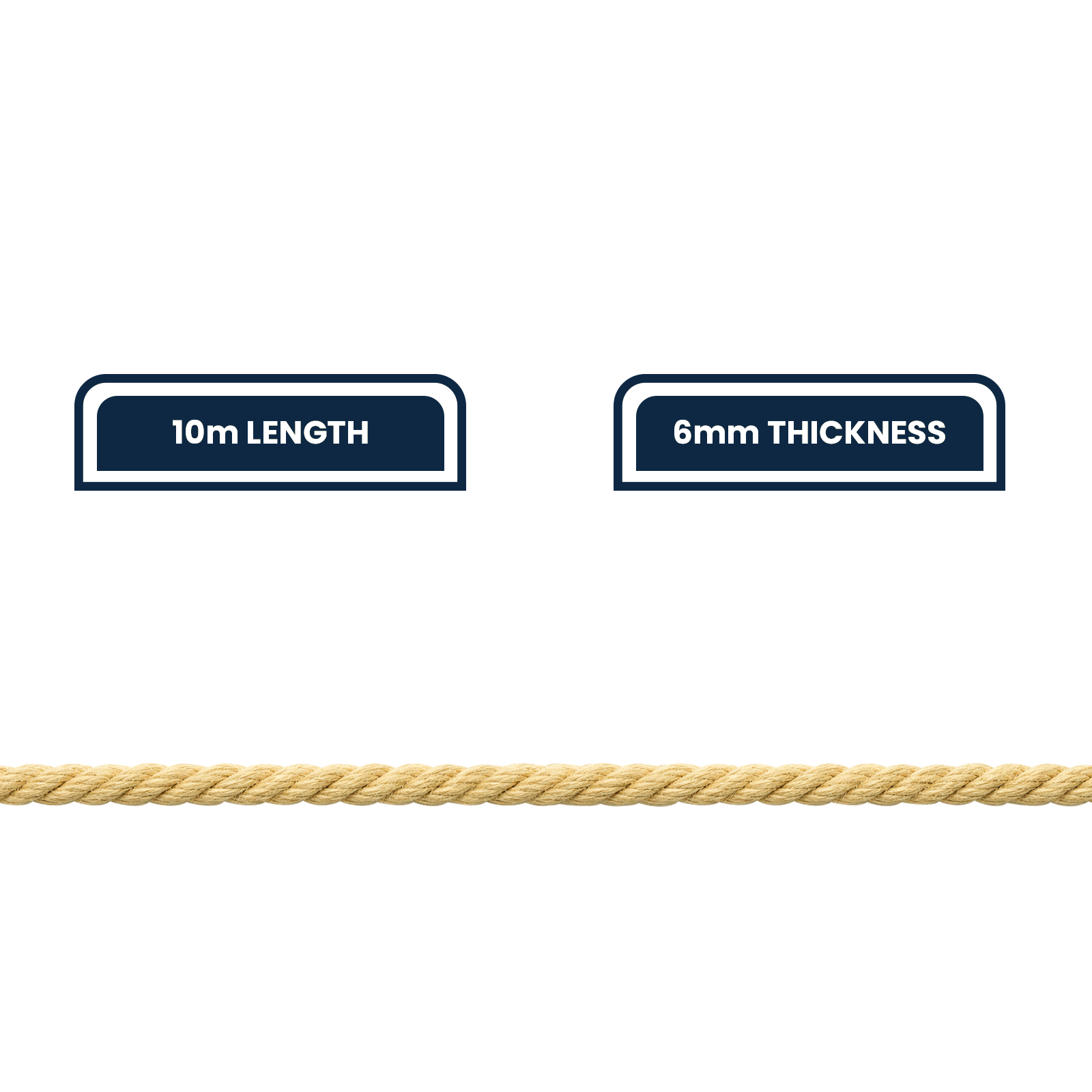 GRUNT 6mm x 10m Natural Sisal Twisted Rope – eco-friendly biodegradable sisal rope for garden, craft, cat scratching posts, and decorative use. Natural and sustainable fibre. Available at Bunnings AU and NZ.