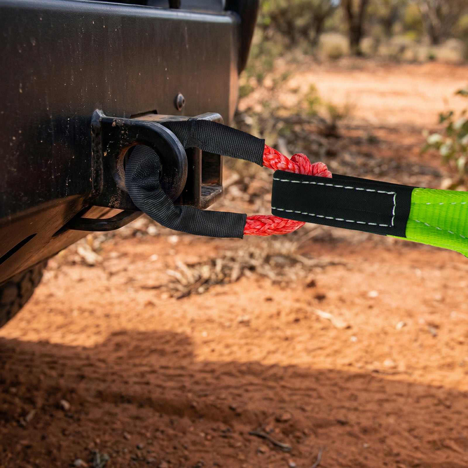 GRUNT 75mm x 9m Green Recovery Strap – 10000kg 4WD recovery strap for vehicle extraction from mud, sand, and off-road terrain. Heavy-duty nylon construction for safe and efficient recovery. Available at Bunnings AU and NZ.