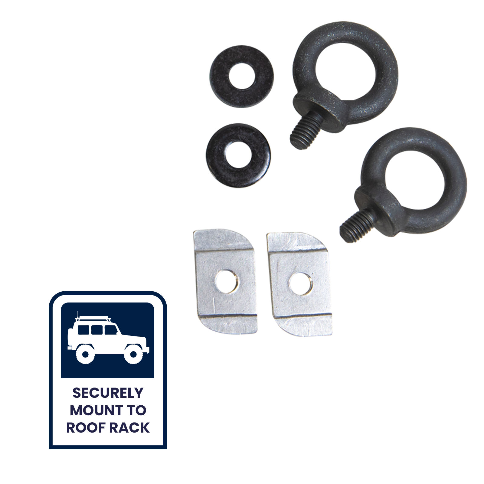 GRUNT 78mm Black Universal T Slot Eye Bolts 2-Pack – heavy-duty T-slot eye bolts for ute tray, roof rack, and cargo rail anchor points. Universal fit for standard T-slot tracks. Available at Bunnings AU and NZ.