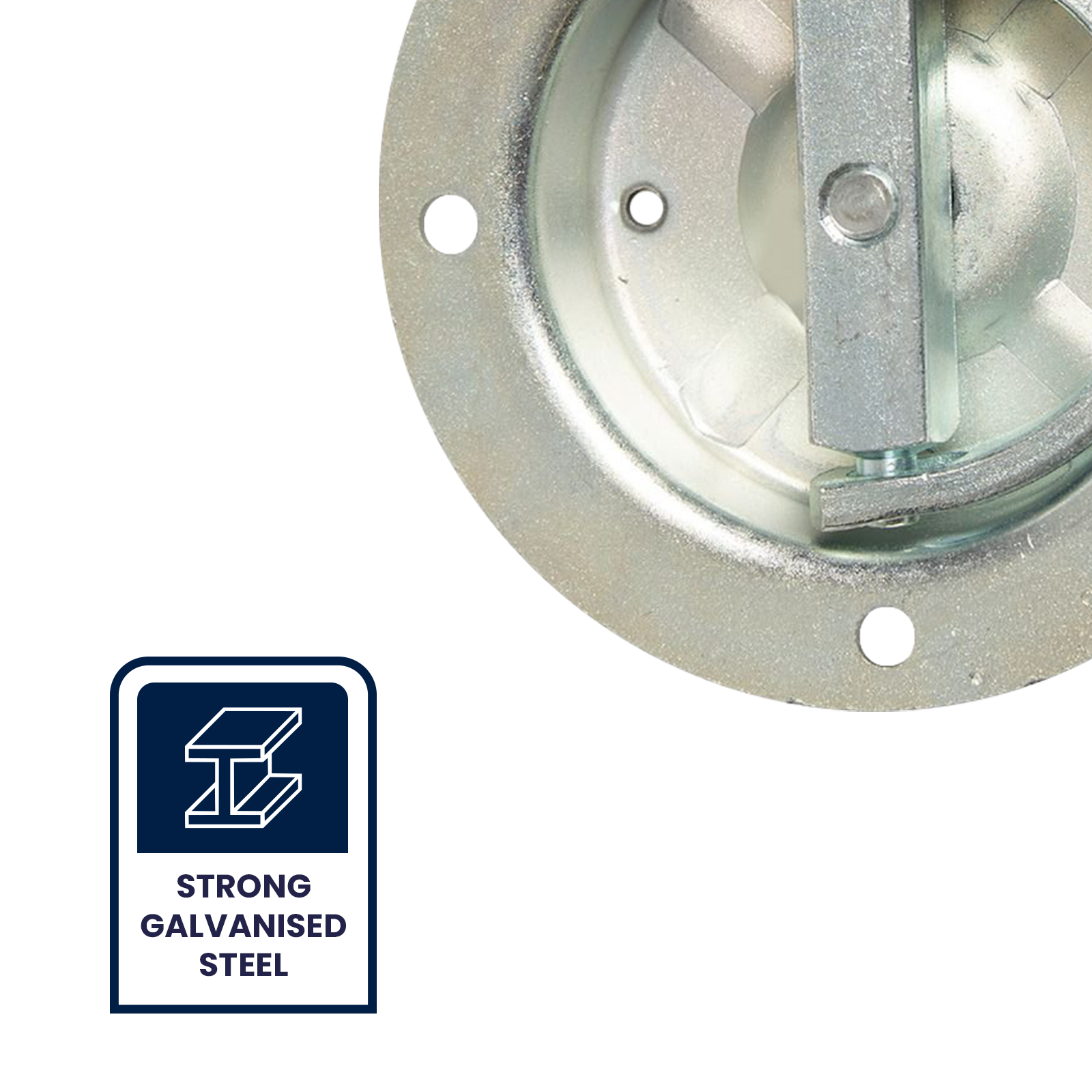 GRUNT Heavy Duty Tie Down Anchor Point – robust steel anchor point for trailer floors and ute trays. Ideal for securing ratchet and pull tie-downs for safe cargo transport. Available at Bunnings AU.