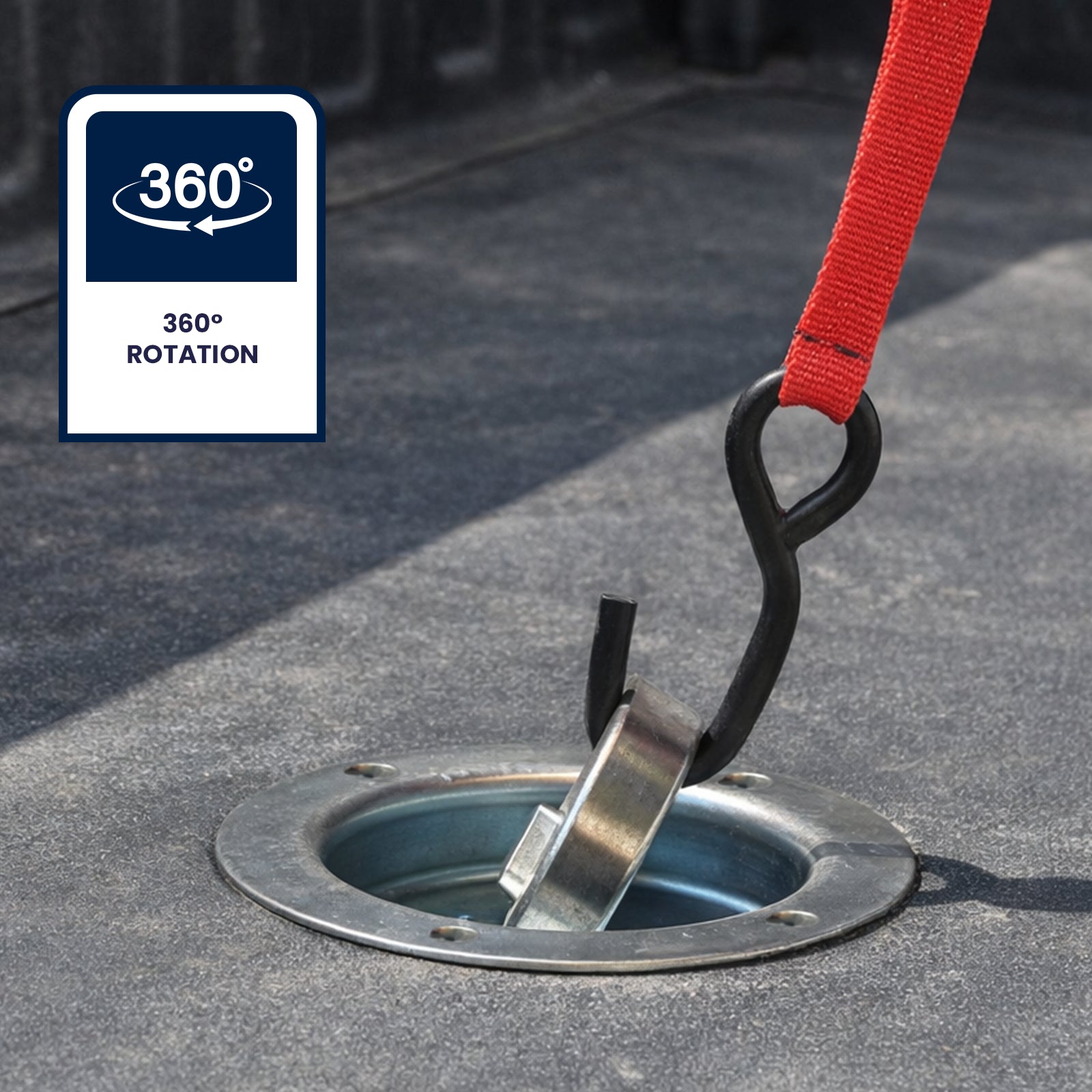GRUNT Heavy Duty Tie Down Anchor Point – robust steel anchor point for trailer floors and ute trays. Ideal for securing ratchet and pull tie-downs for safe cargo transport. Available at Bunnings AU.
