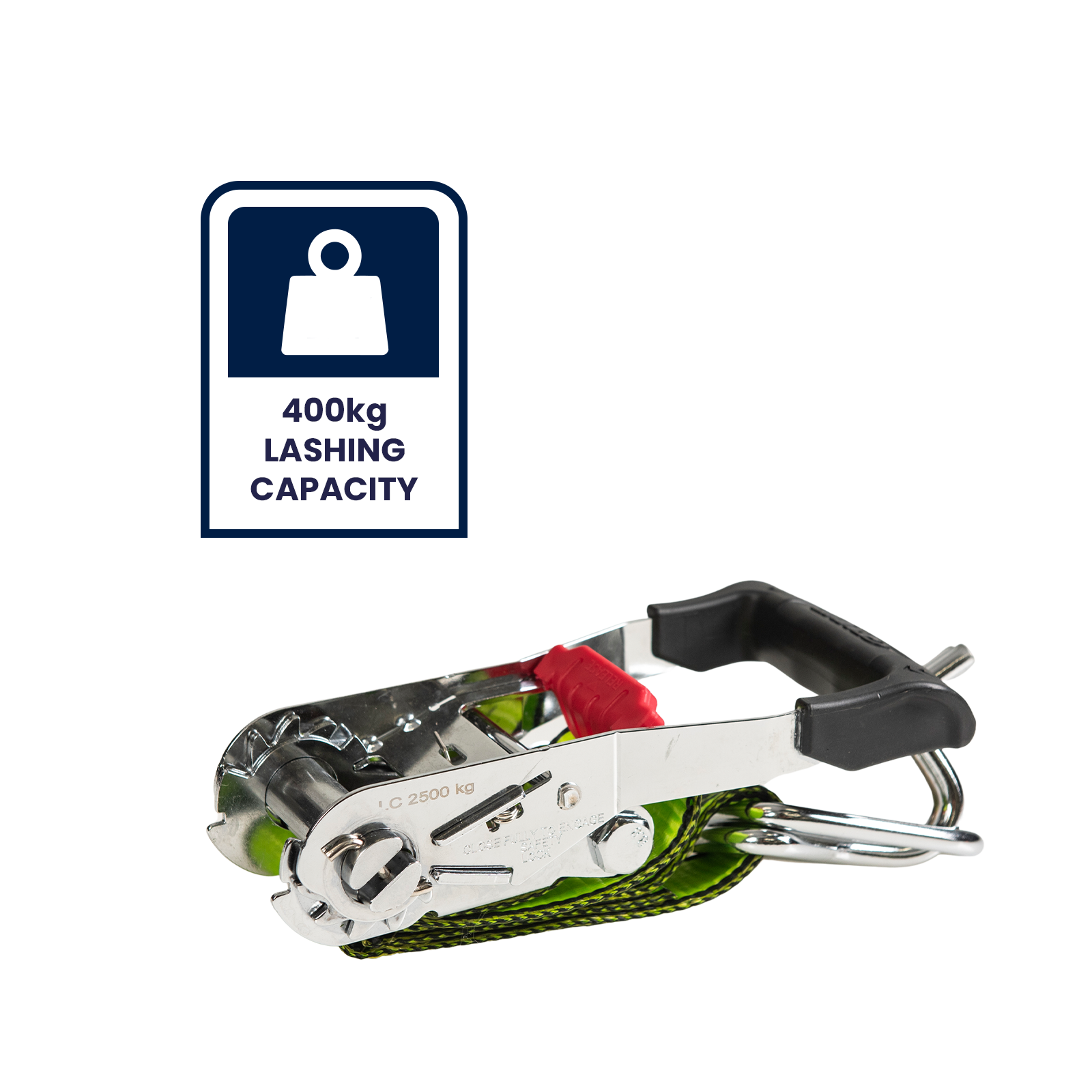 GRUNT Pro 25mm x 4m Green Ratchet Tie Down 2-Pack – professional-grade ratchet straps for motorcycle, bike, and equipment transport. High working load with smooth ratchet action. Available at Bunnings AU and NZ.