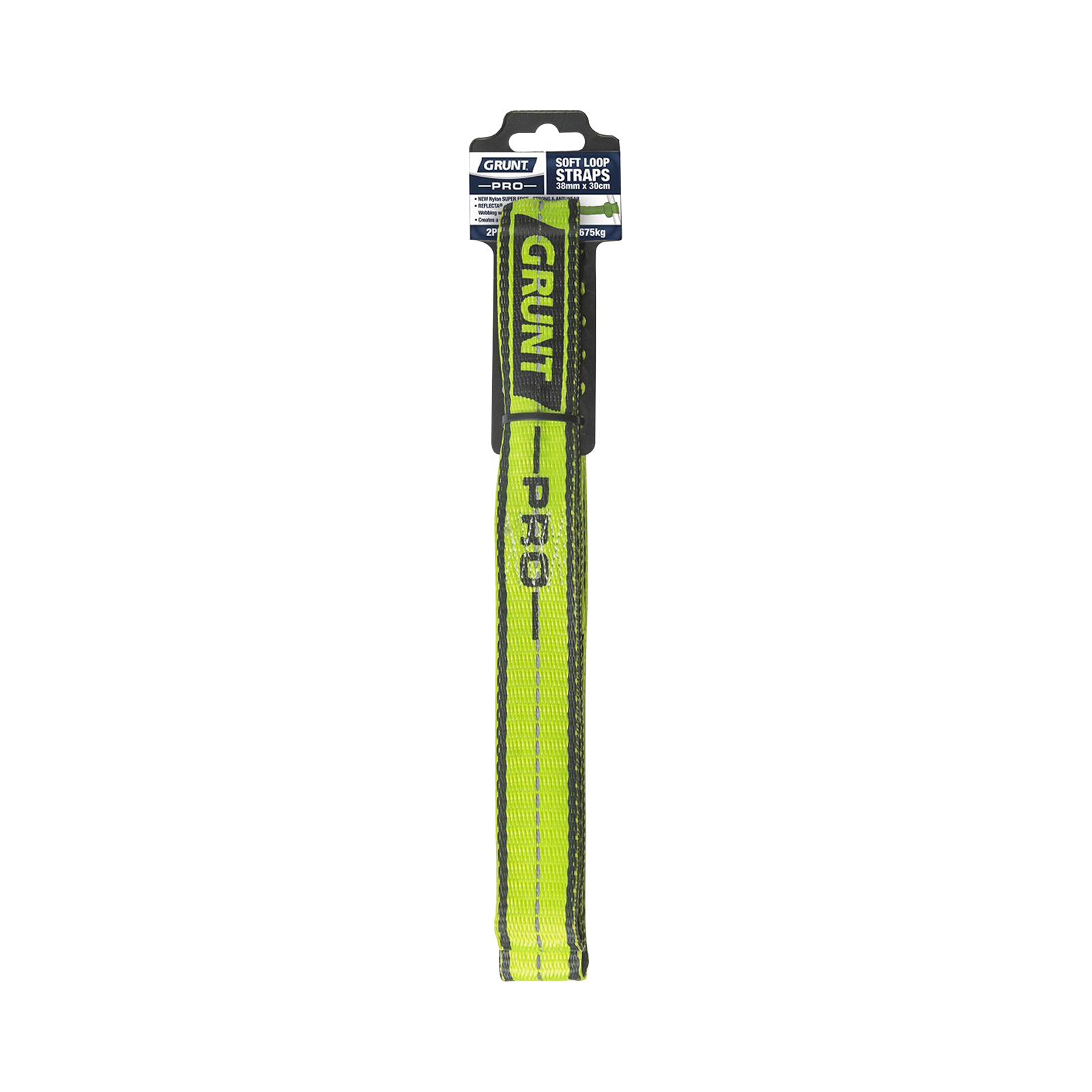 Grunt Pro 38mm x 30cm Yellow Soft Reflecta Loop - 2 Pack