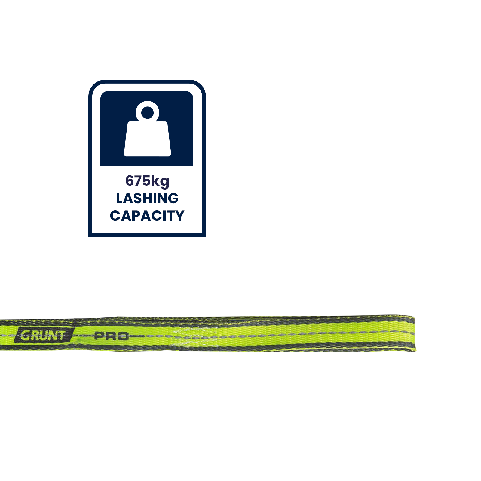 GRUNT Pro 38mm x 30cm Soft Reflecta Loop 2-Pack – wide reflective soft loop anchor straps for ATVs, heavy motorcycles, and equipment transport. Scratch-free securing with high-visibility reflective webbing. Available at Bunnings AU and NZ.