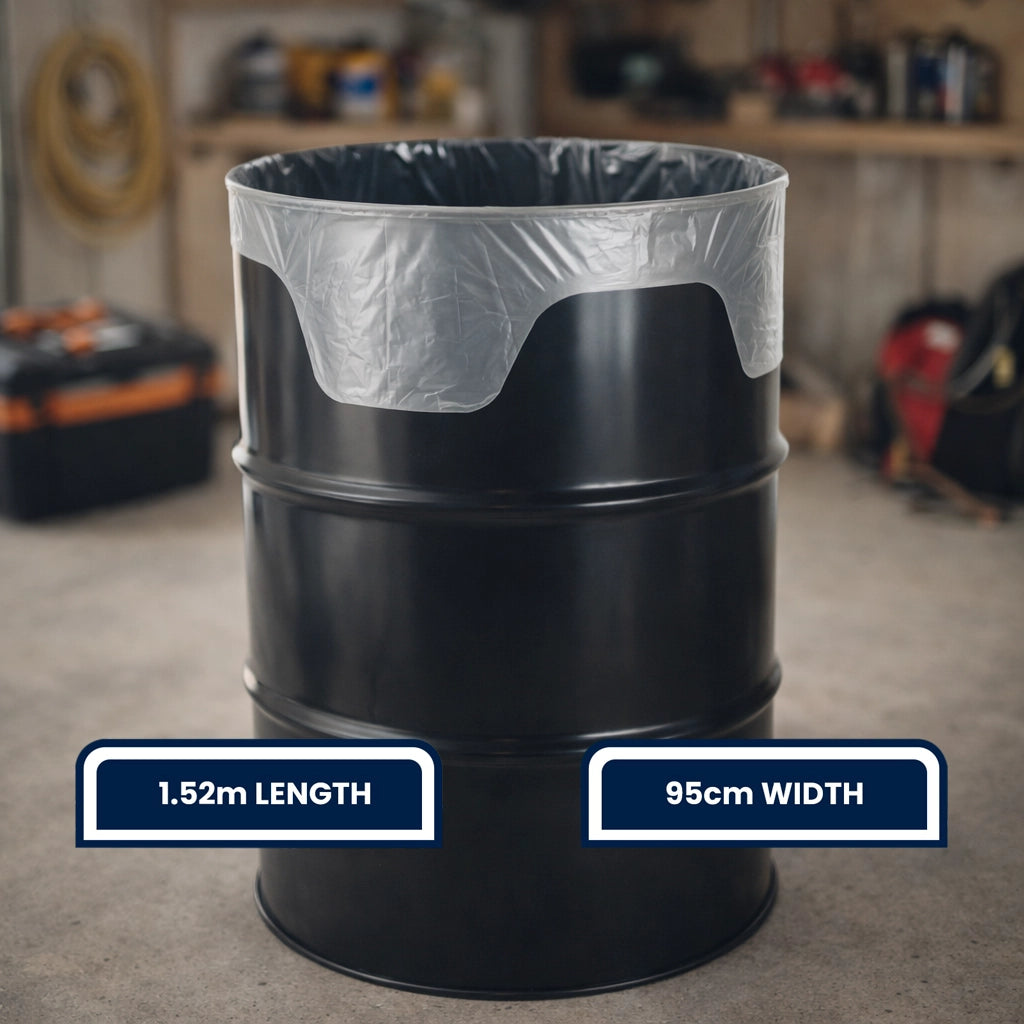 Grunt Extra Large 225L Industrial Strength Clear Bin & Drum Liners - 24 Pack