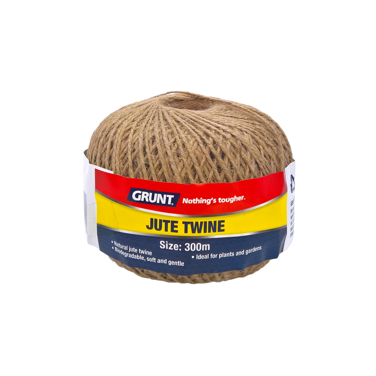 GRUNT 300m Natural Jute Twine – bulk roll of eco-friendly biodegradable jute for gardening, packaging, craft, and rustic décor projects. Long-lasting natural fibre. Available at Bunnings AU and NZ.