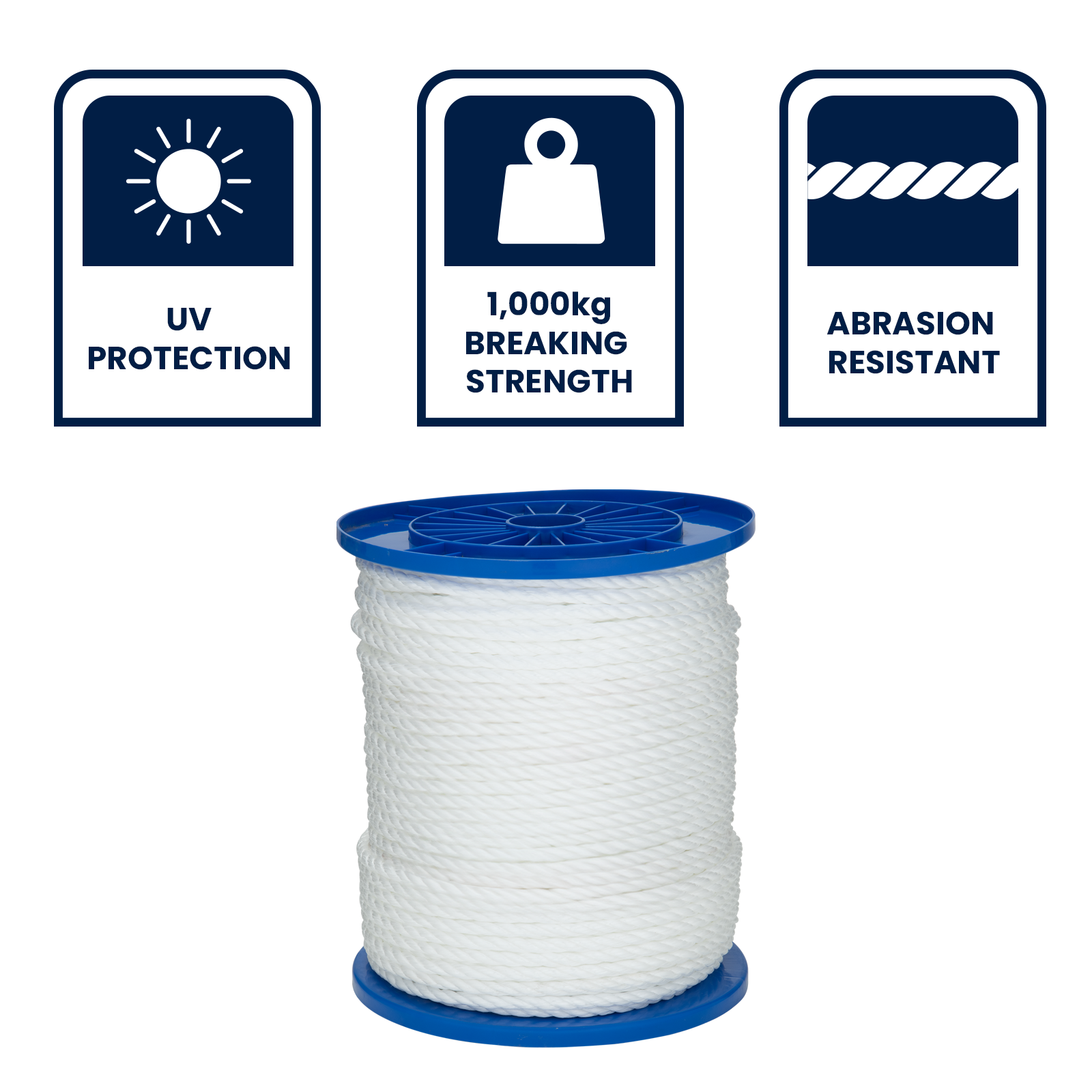 Grunt 8mm x 170m White Super Silver Rope