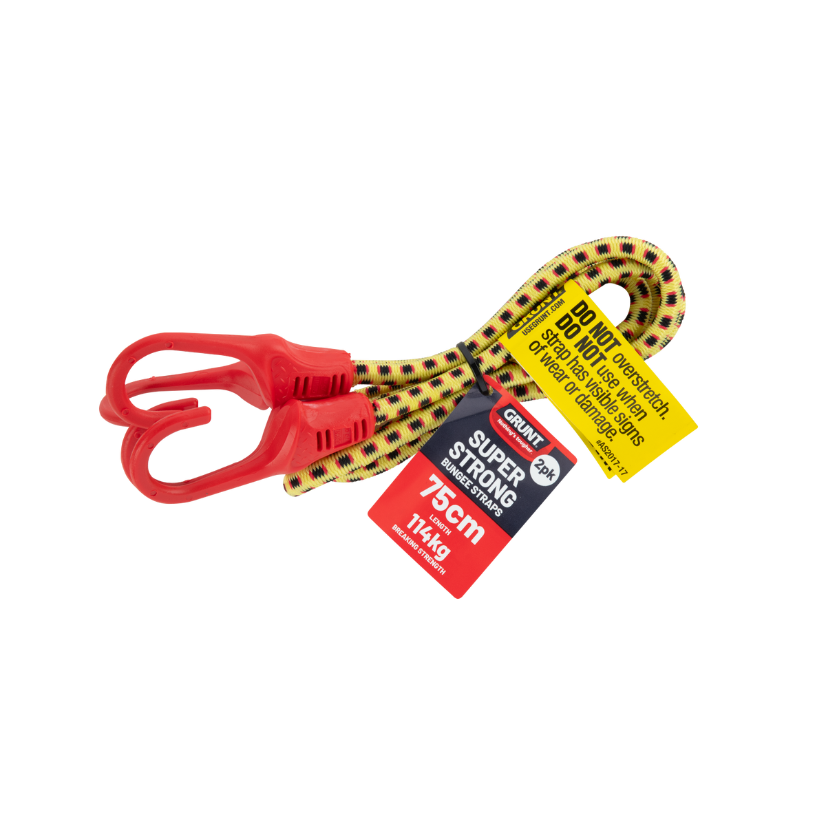 Grunt 75cm Yellow Tie Down Octopus Straps - 2 Pack