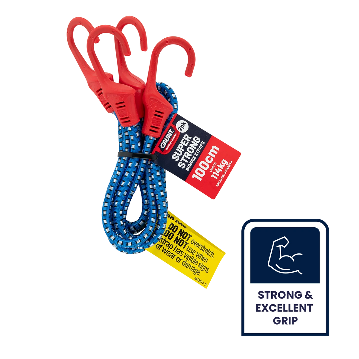 Grunt 100cm Blue Tie Down Octopus Straps - 2 Pack