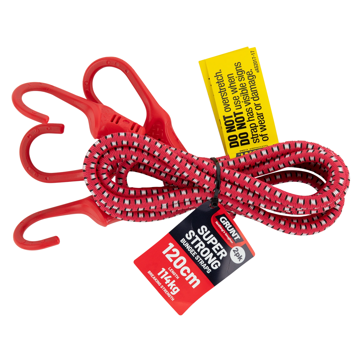 Grunt 120cm Red Tie Down Octopus Straps - 2 Pack