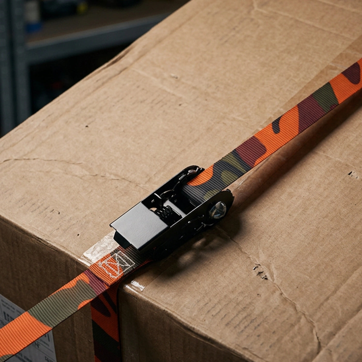 Grunt 25mm X 3m Blaze Camo 272kg Orange Ratchet Tie Down