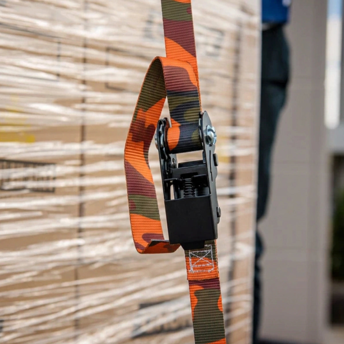 Grunt 25mm X 3m Blaze Camo 272kg Orange Ratchet Tie Down