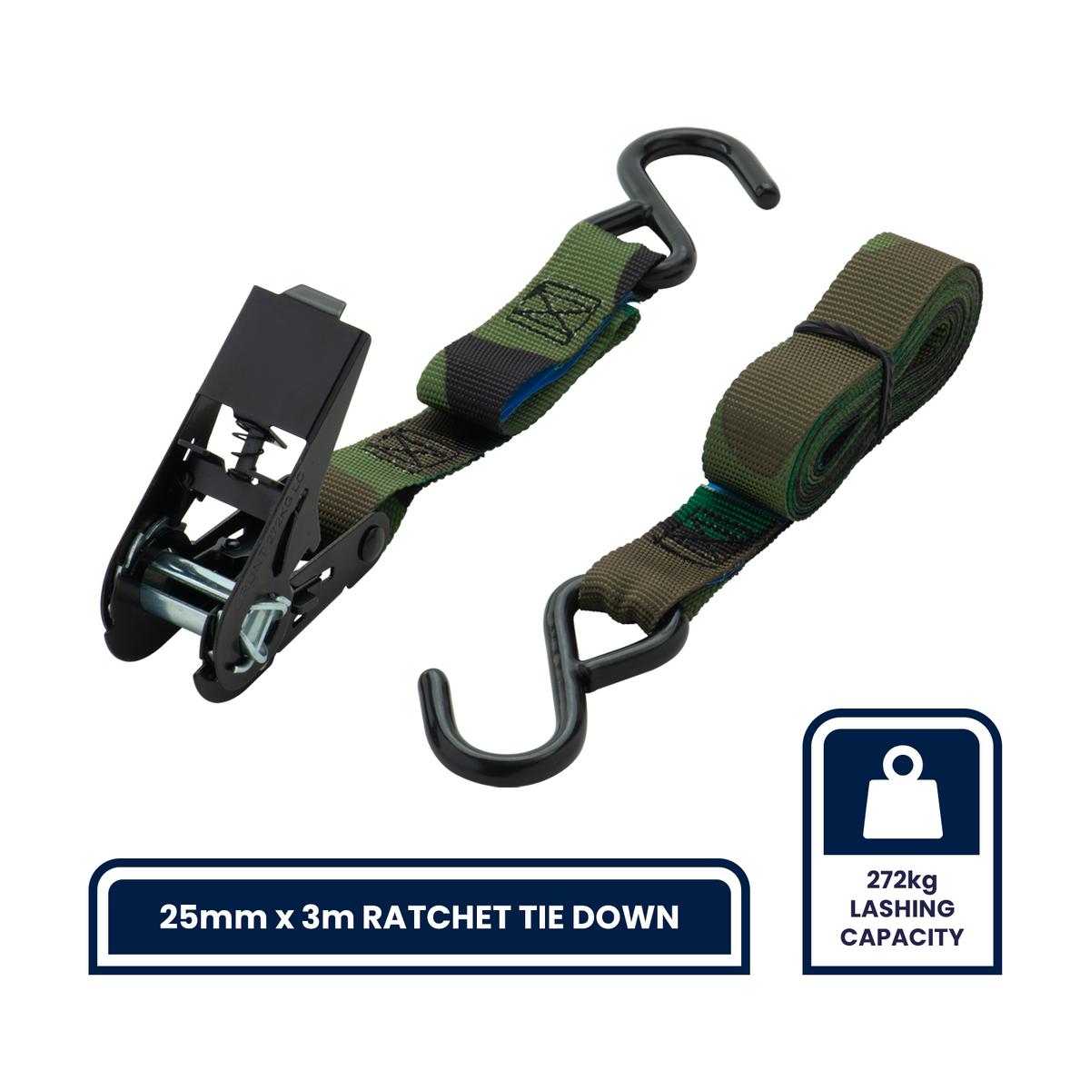 Grunt Camo Ratchet Straps, Cambuckle, & Tarp - 5 Piece Kit