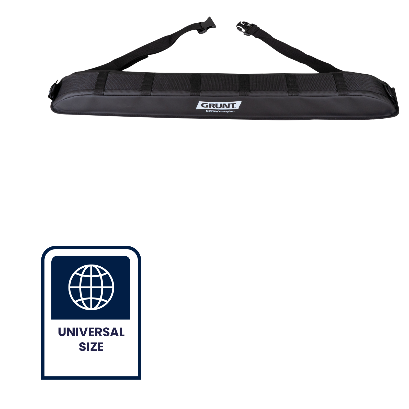 GRUNT 1000mm Black Deluxe Soft Roof Rack Cargo Protector – padded single-piece foam protector for roof racks and crossbars. Prevents cargo damage and vehicle paintwork scratches during transport. Available at Bunnings AU and NZ.