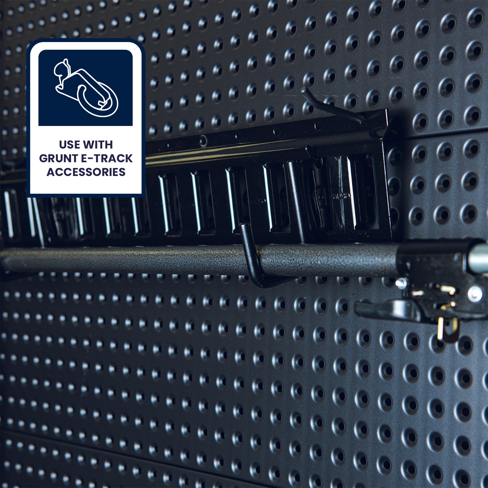 Grunt 100mm E Track Fitting W/J Hook Black