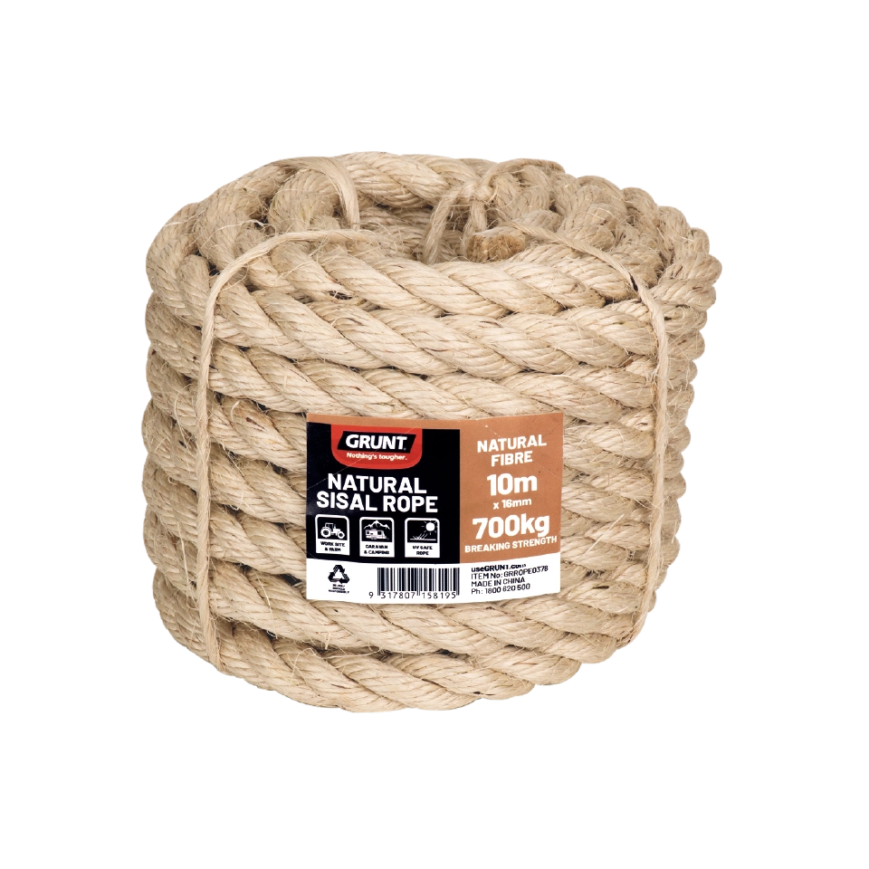 Grunt 16mm x 10m Natural Sisal Twisted Rope
