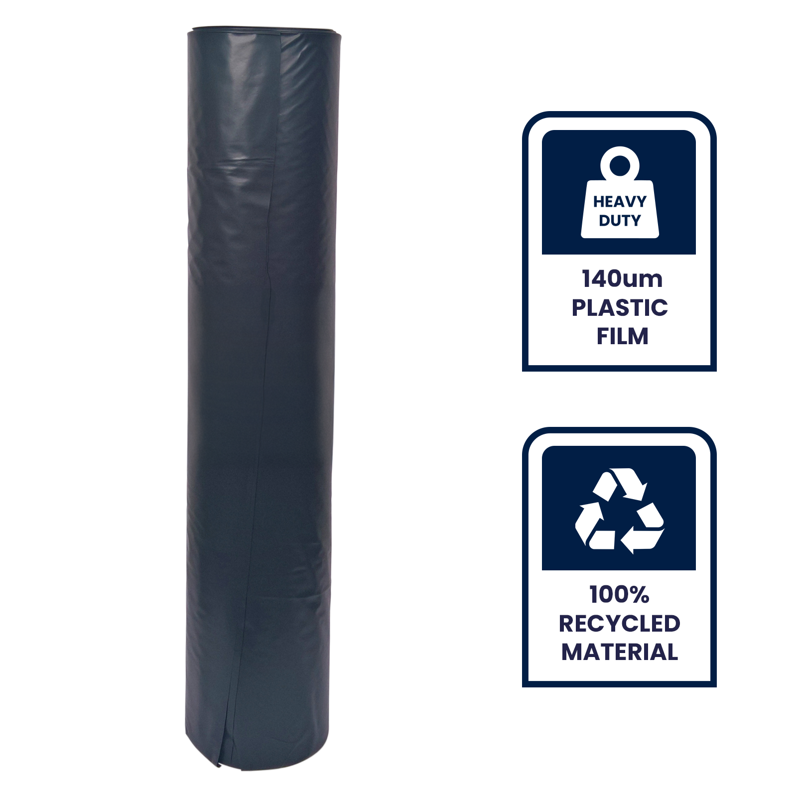 GRUNT 2m x 10m Black 140um Multi Use Plastic Film – mid-length extra-thick builders film for DPC, subfloor vapour barriers, and site waterproofing. Heavy-duty tear-resistant construction. Available at Bunnings AU.