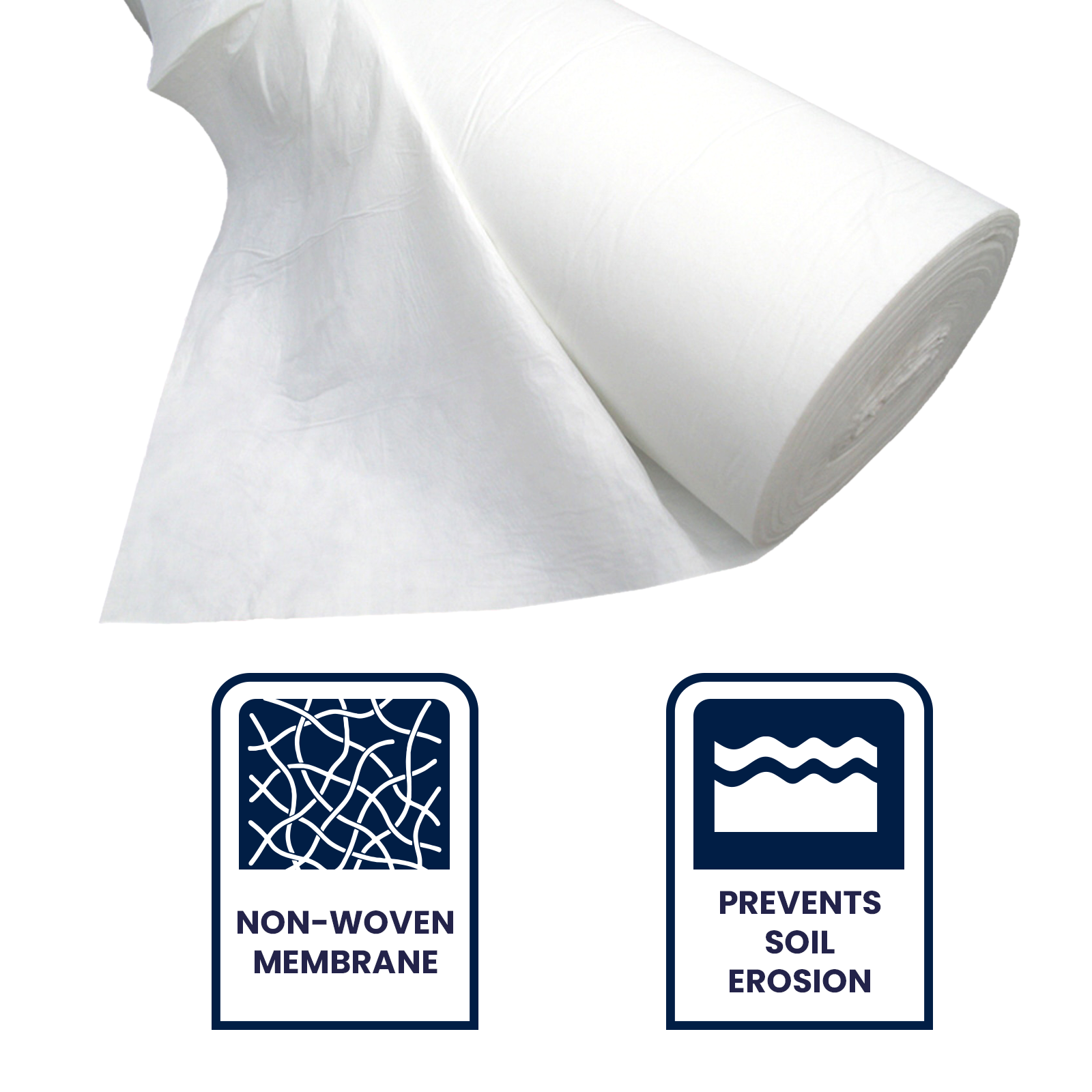 GRUNT 2m x 20m White Non Woven Geotextile Drain Mat Fabric – permeable landscape and drainage fabric for subsoil drainage, retaining walls, and erosion control. Durable and UV-stabilised. Available at Bunnings AU.