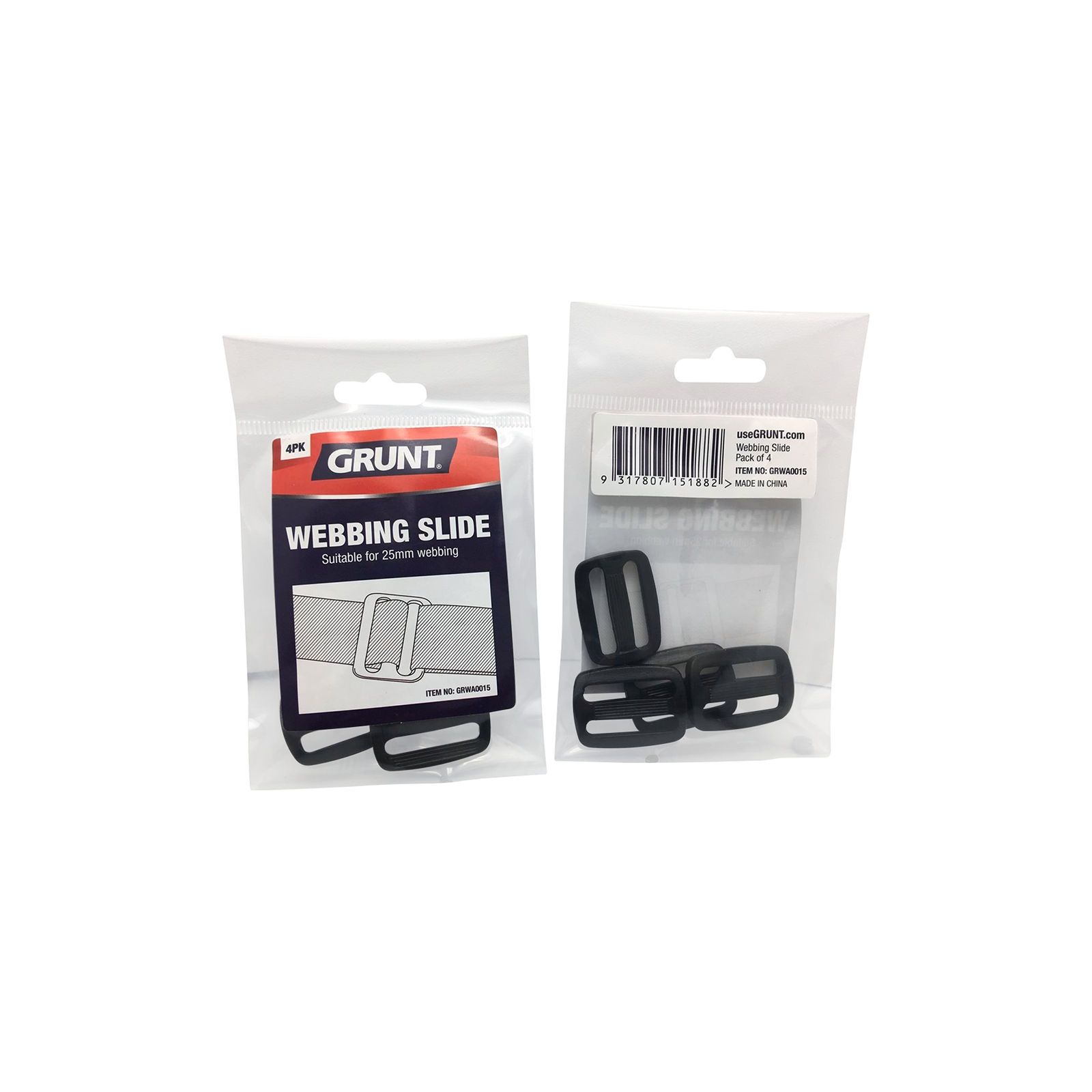 Grunt 25mm Black Webbing Accessory Slide 4 - Pack