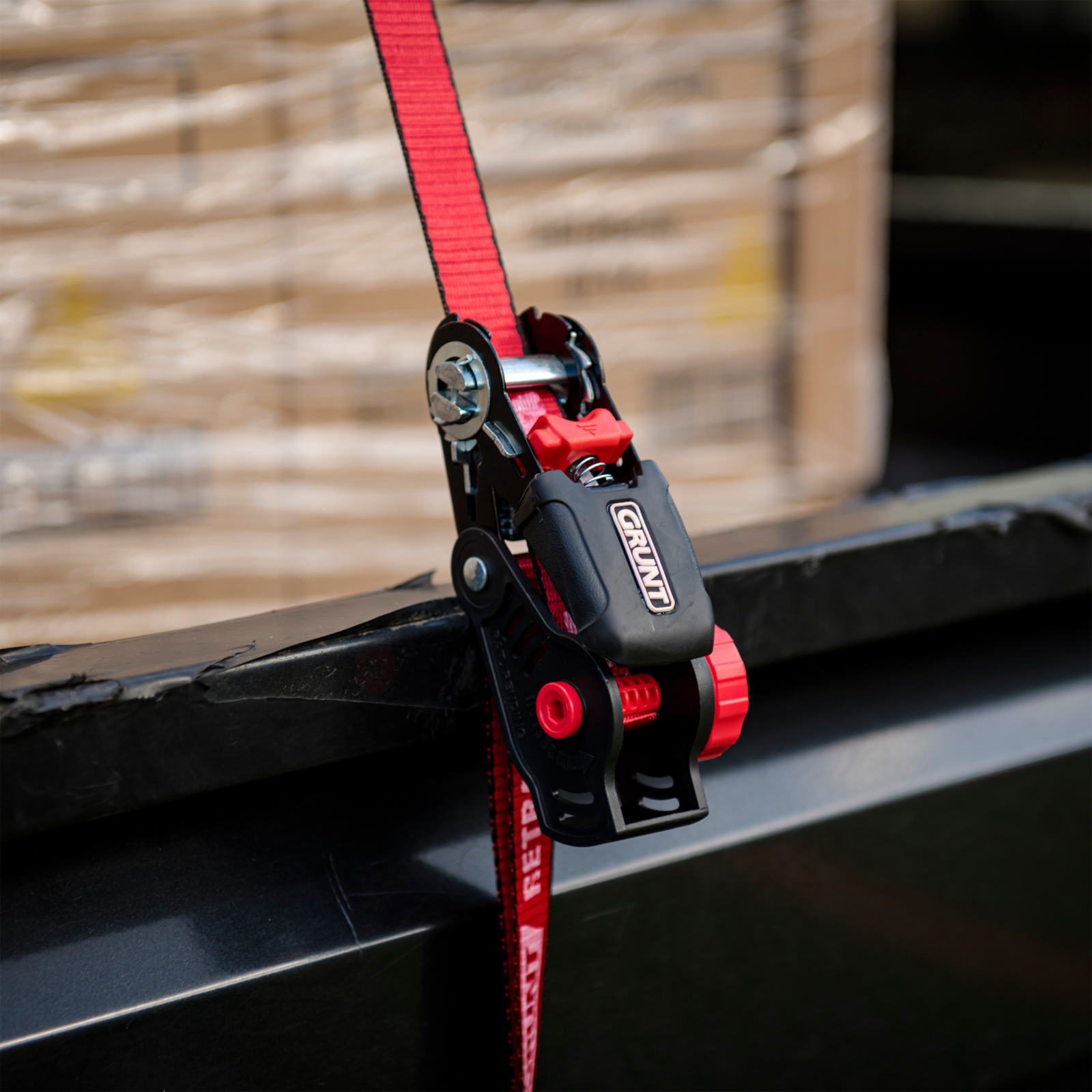 Grunt 25mm x 3.5m Black Retractable Tie Down Ratchet - 2 Pack