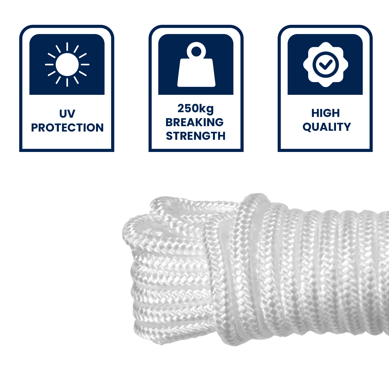 GRUNT 3.5mm x 5m White Starter Cord – strong nylon replacement pull cord for lawn mowers, chainsaws, generators, and small engines. Ideal for DIY small engine repair. Available at Bunnings AU and NZ.