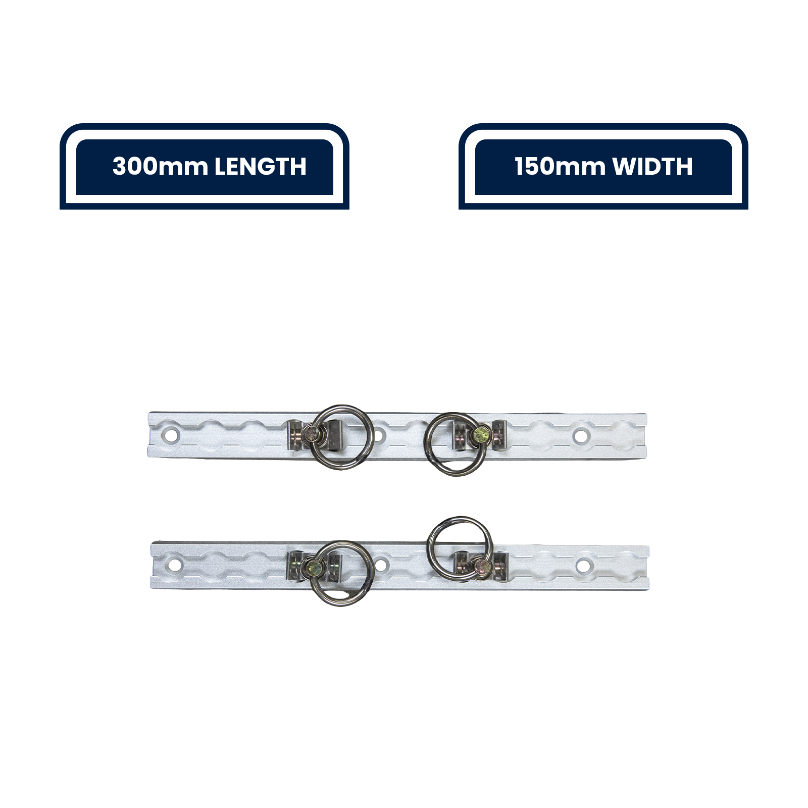 GRUNT 300mm Aluminium O Tracks 2-Pack – lightweight aluminium cargo tracks for ute trays and trailers. Enables flexible tie-down anchor points for versatile load securing. Available at Bunnings AU and NZ.