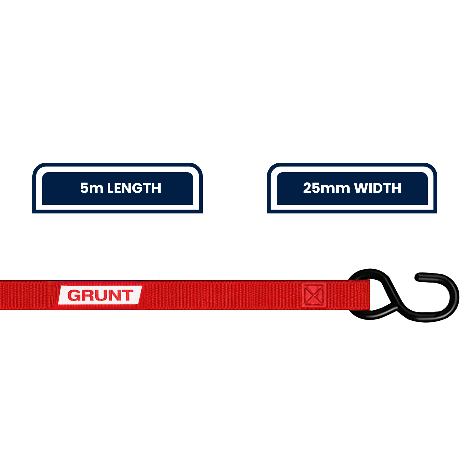 GRUNT 35mm x 5m Red Safety Auto Retractable Tie Down – self-retracting ratchet strap for tangle-free, single-hand load securing on trailers and utes. Auto-rewind for fast deployment and neat storage. Available at Bunnings AU and NZ.