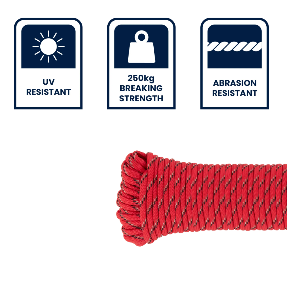 GRUNT 3mm x 15m Multicolour Paracord – versatile nylon paracord for survival bracelets, camping, lashing, and general outdoor use. Multi-strand, lightweight, and high-strength. Available at Bunnings AU and NZ.