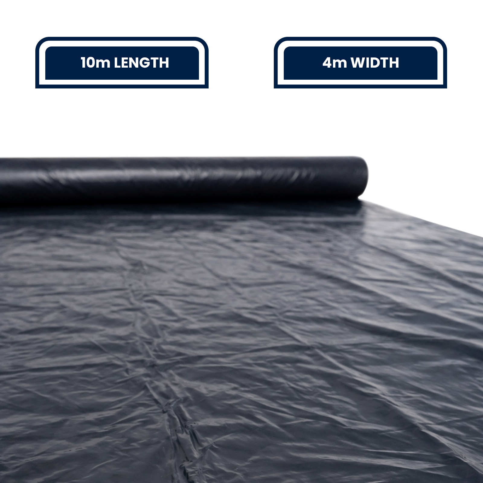 GRUNT 4m x 10m Black 140um Multi Use Plastic Film – extra-wide heavy-duty builders film for large area vapour barriers and DPC membrane applications. Ultra-thick tear-resistant construction grade film. Available at Bunnings AU.
